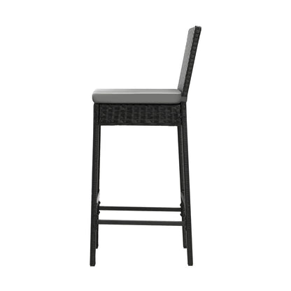 Livsip Outdoor Rattan Bar Stools Patio Dinning Chairs Cafe Garden Furniture 2X-Outdoor Bar Chair-PEROZ Accessories