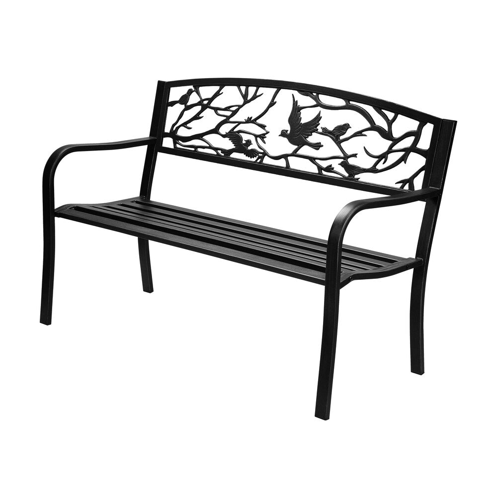 Livsip Garden Bench Seat Outdoor Chair Furniture Backyard Patio Bird Pattern-Outdoor Benches-PEROZ Accessories