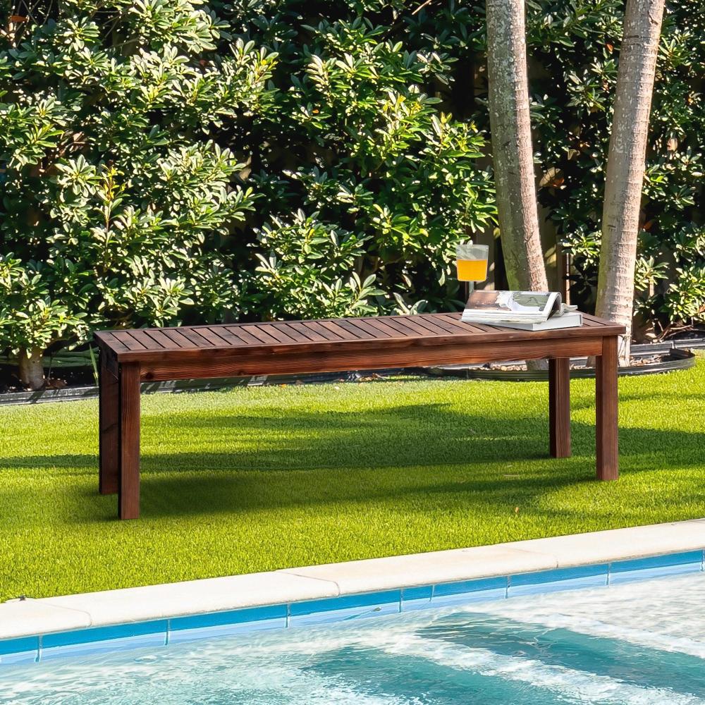 Livsip Wood Patio Dining Chair 120cm Garden Bench Outdoor Slatted Seat Furniture-Garden Benches-PEROZ Accessories