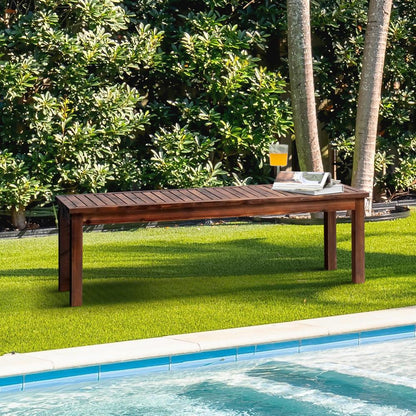Livsip Wood Patio Dining Chair 120cm Garden Bench Outdoor Slatted Seat Furniture-Garden Benches-PEROZ Accessories
