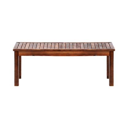 Livsip Wood Patio Dining Chair 120cm Garden Bench Outdoor Slatted Seat Furniture-Outdoor Benches-PEROZ Accessories