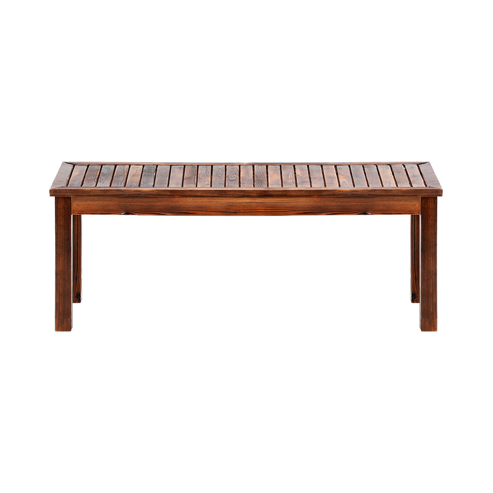 Livsip Wood Patio Dining Chair 120cm Garden Bench Outdoor Slatted Seat Furniture-Outdoor Benches-PEROZ Accessories