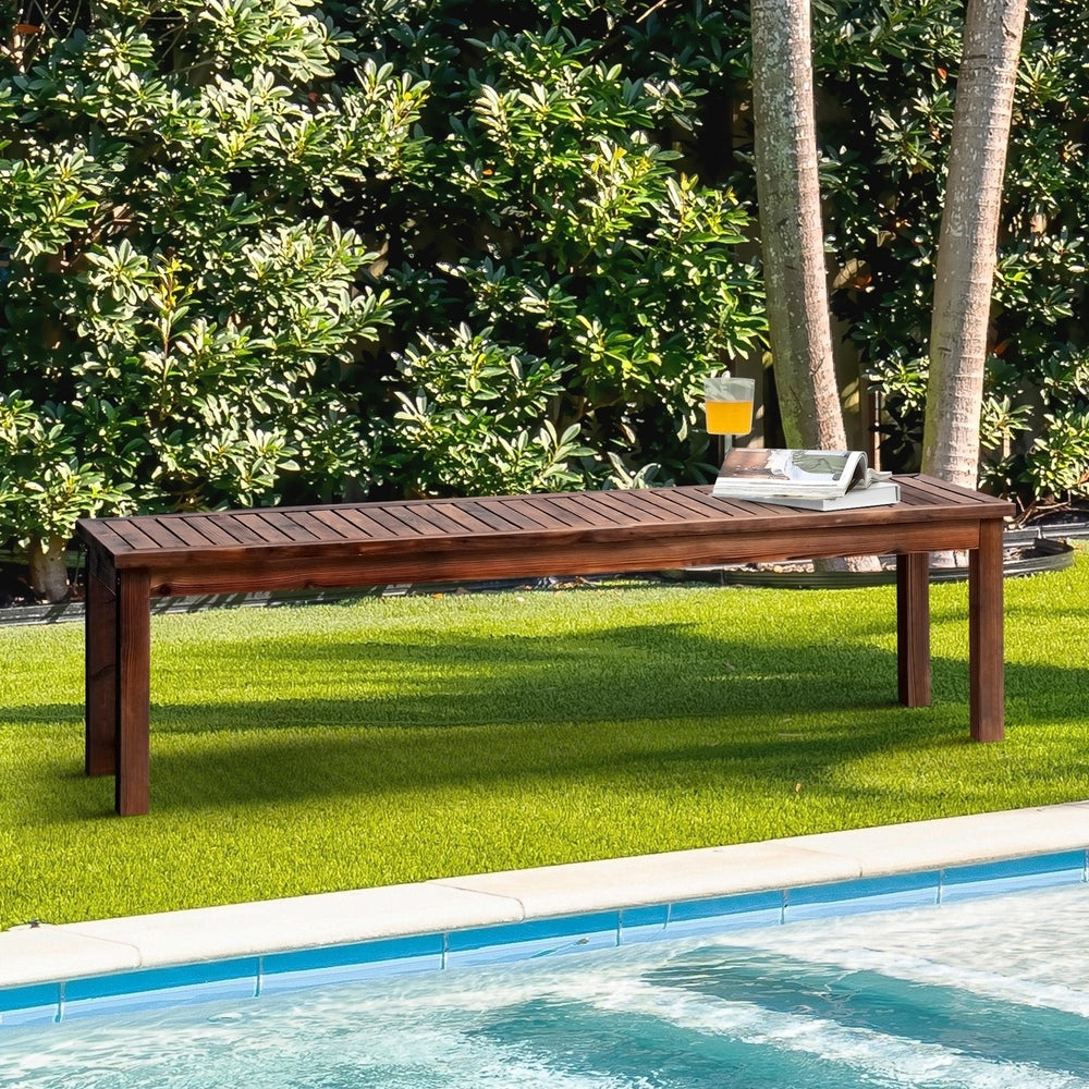 Livsip 150cm Garden Bench Outdoor Wood Patio Furniture Dining Chair Slatted Seat-Outdoor Benches-PEROZ Accessories