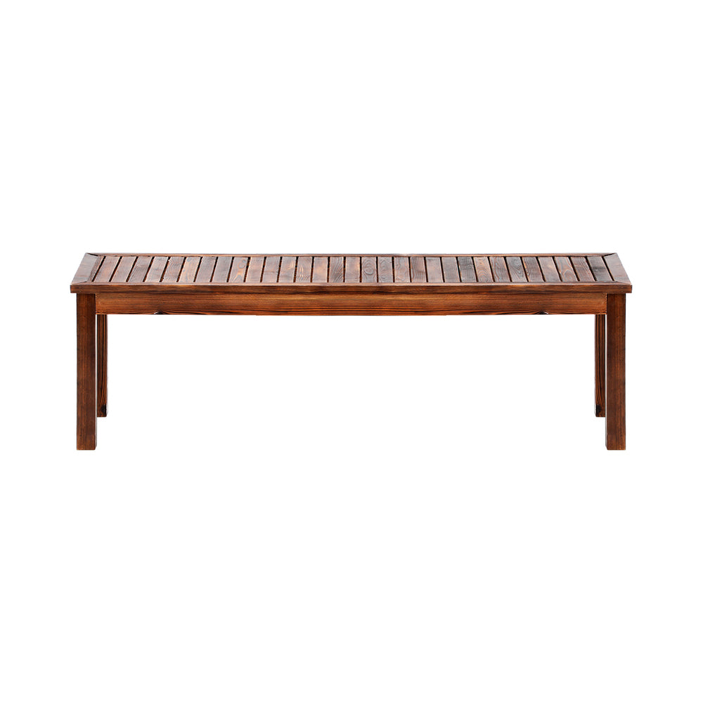 Livsip 150cm Garden Bench Outdoor Wood Patio Furniture Dining Chair Slatted Seat-Outdoor Benches-PEROZ Accessories