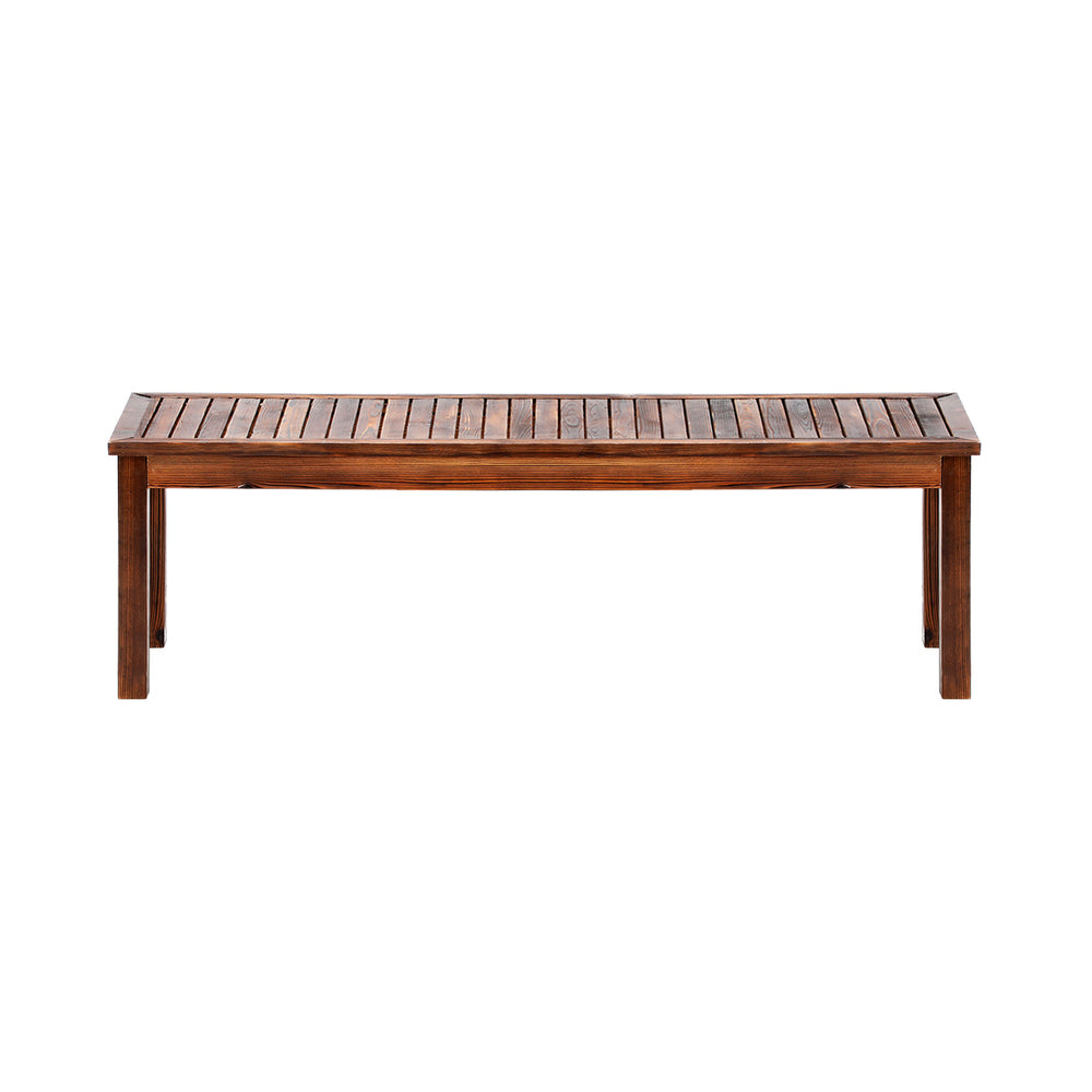 Livsip 150cm Garden Bench Outdoor Wood Patio Furniture Dining Chair Slatted Seat-Outdoor Benches-PEROZ Accessories