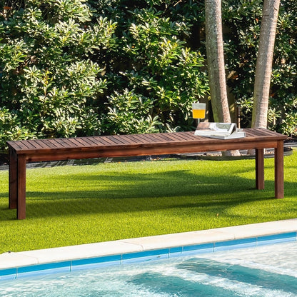 Livsip Garden Bench Wood Patio 190cm Slatted Seat Outdoor Furniture Dining Chair-Outdoor Benches-PEROZ Accessories