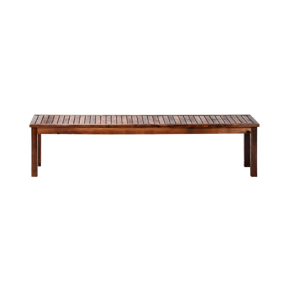 Livsip Garden Bench Wood Patio 190cm Slatted Seat Outdoor Furniture Dining Chair-Garden Benches-PEROZ Accessories