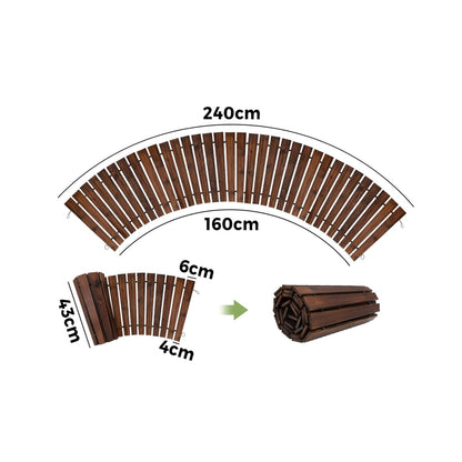 Livsip Garden Wooden Pathway 8ft Roll-Out Curved-Garden Pathways-PEROZ Accessories