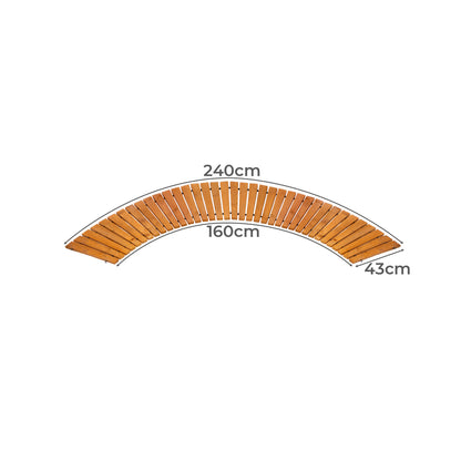 Livsip Garden Wooden Pathway 8ft Curved Roll-Out-Garden Pathways-PEROZ Accessories
