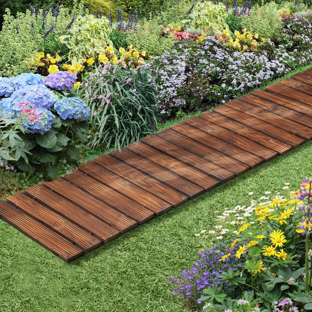 Livsip Garden Wooden Pathway 8ft Roll-Out Straight Walkway-Garden Pathways-PEROZ Accessories