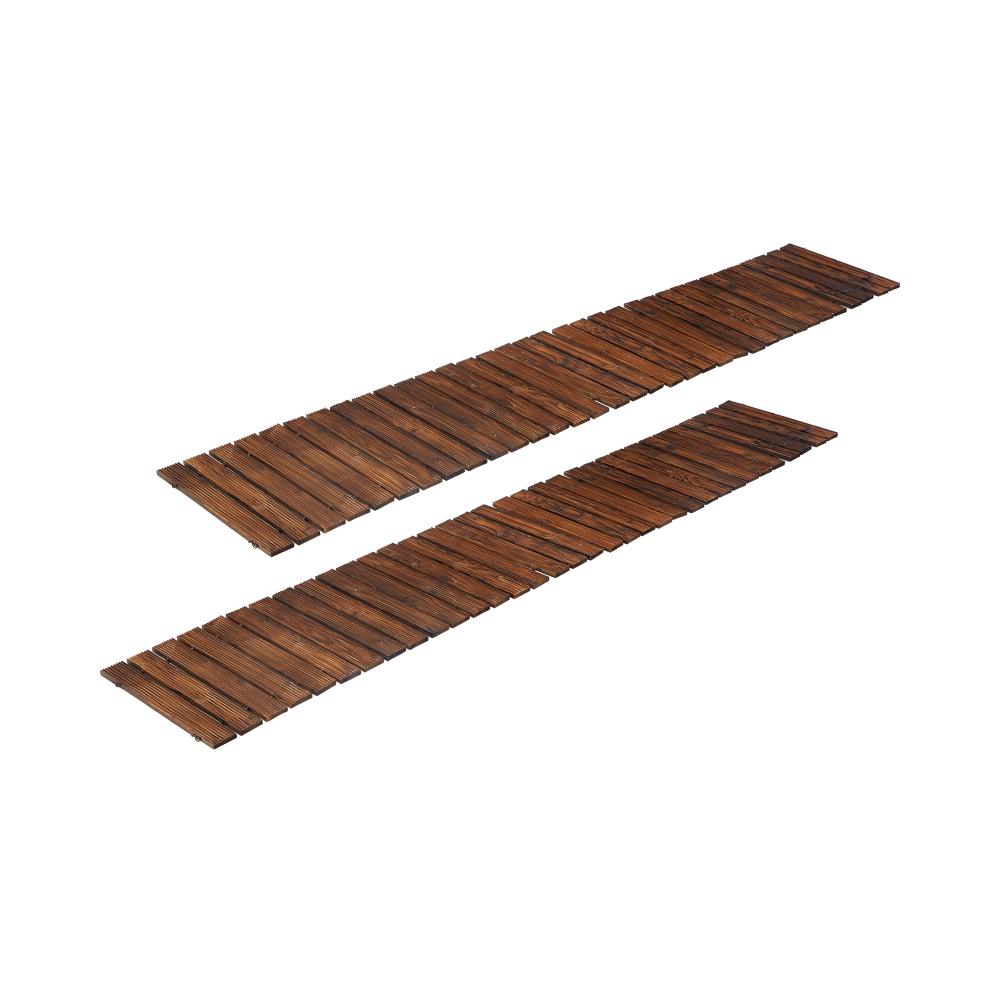 Livsip 2PC Garden Wooden Pathway 8ft Roll-Out Straight Walkway-Garden Pathways-PEROZ Accessories
