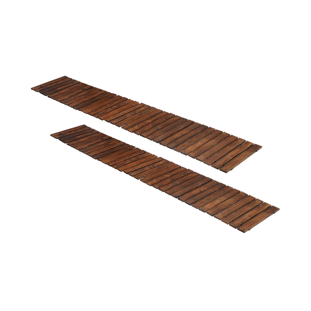 Livsip 2PC Garden Wooden Pathway 8ft Roll-Out Straight Walkway-Garden Pathways-PEROZ Accessories