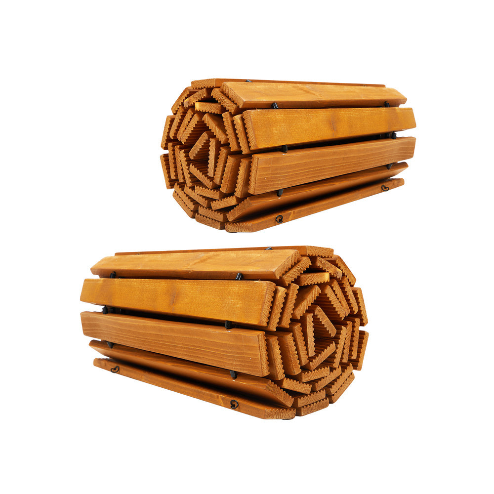 Livsip 2PC Garden Wooden Pathway 8ft Straight Roll-Out-Garden Pathways-PEROZ Accessories