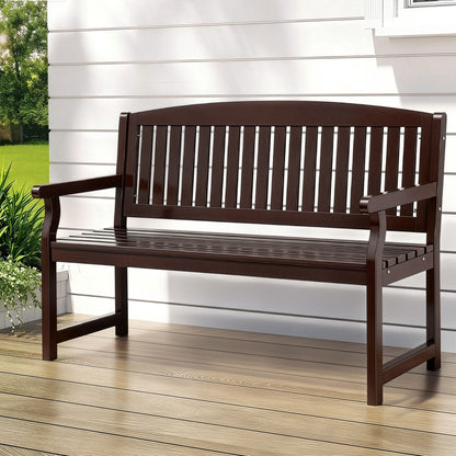Gardeon Outdoor Garden Bench Wooden 2 Seater Lounge Chair Patio Furniture Brown-Outdoor Benches-PEROZ Accessories