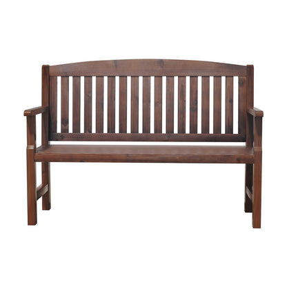 Gardeon Outdoor Garden Bench Wooden 2 Seater Lounge Chair Patio Furniture Brown-Outdoor Benches-PEROZ Accessories