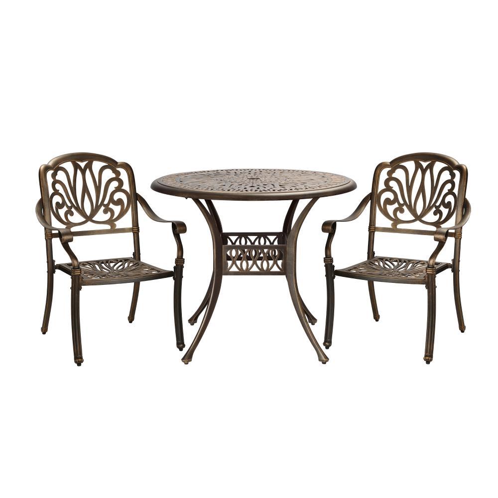 Livsip Outdoor Dining Chairs 3 Piece Bistro Set Cast Aluminium Patio Furniture-Outdoor Dining Sets-PEROZ Accessories