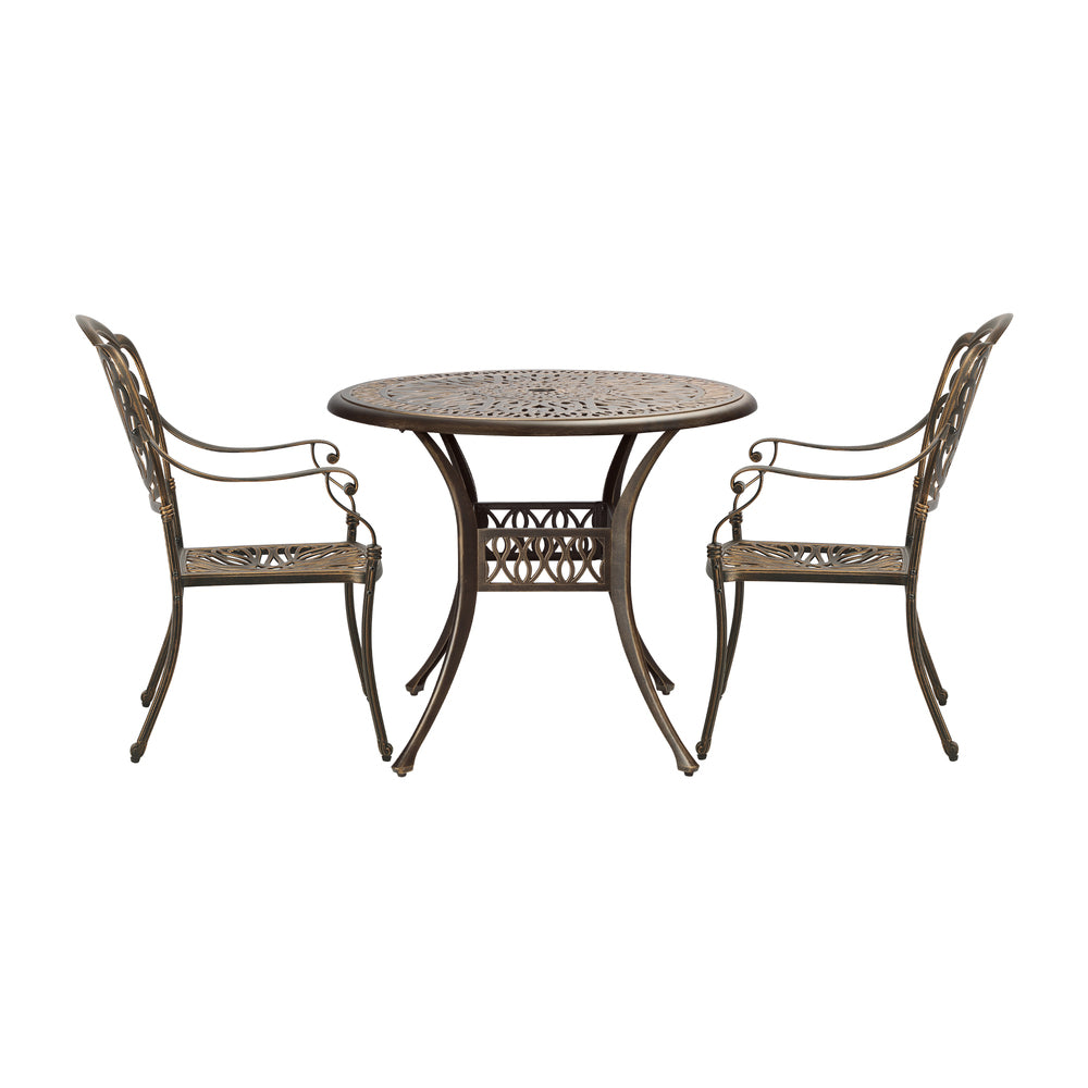 Livsip Outdoor Dining Chairs 3 Piece Bistro Set Cast Aluminium Patio Furniture-Outdoor Dining Sets-PEROZ Accessories
