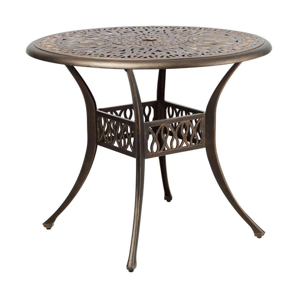 Livsip Garden Table Bronze Cast Aluminium Outdoor Patio Dining Side Table 75cm-Outdoor Dining Sets-PEROZ Accessories