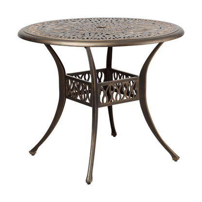 Livsip Garden Table Bronze Cast Aluminium Outdoor Patio Dining Side Table 75cm-Outdoor Dining Sets-PEROZ Accessories