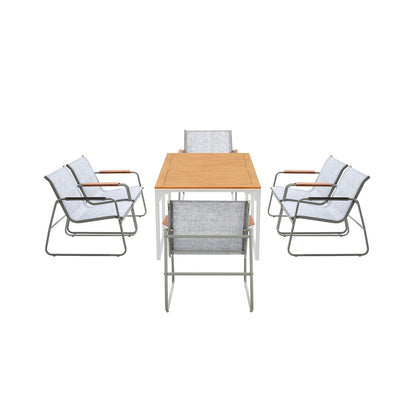 Livsip 6 Seater Outdoor Dining Set Patio Table Chairs Furniture-Outdoor Dining Set-PEROZ Accessories