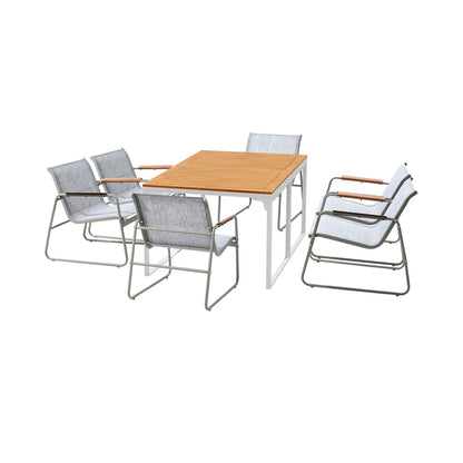 Livsip 6 Seater Outdoor Dining Set Patio Table Chairs Furniture-Outdoor Dining Set-PEROZ Accessories