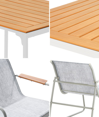 Livsip 6 Seater Outdoor Dining Set Patio Table Chairs Furniture-Outdoor Dining Set-PEROZ Accessories