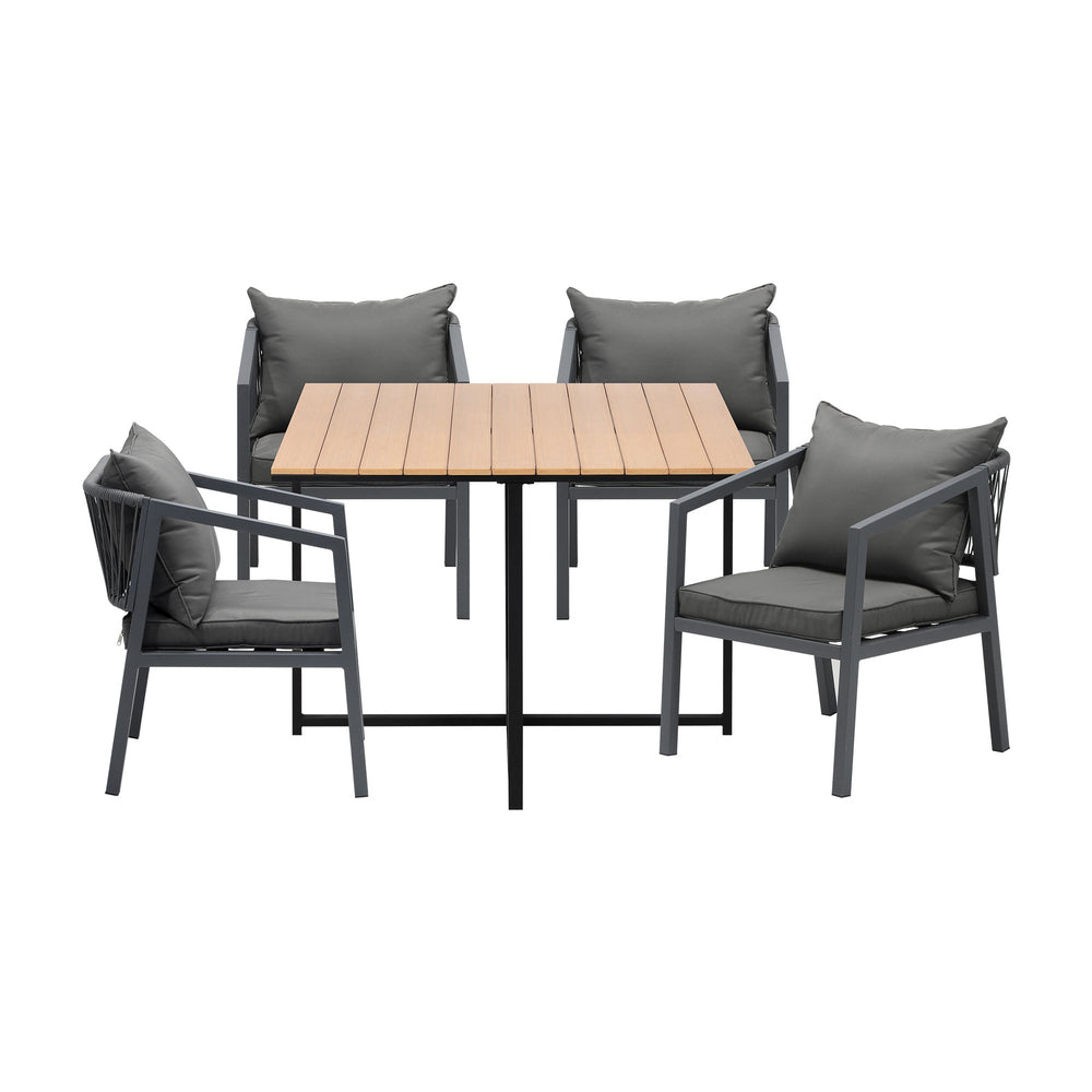 Livsip 4 Seater Outdoor Dining Set Garden Table Chairs Setting-Outdoor Dining Sets-PEROZ Accessories