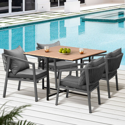 Livsip 4 Seater Outdoor Dining Set Garden Table Chairs Setting-Outdoor Dining Sets-PEROZ Accessories