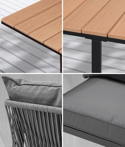 Livsip 4 Seater Outdoor Dining Set Garden Table Chairs Setting-Outdoor Dining Sets-PEROZ Accessories