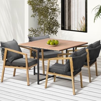 Livsip 5PCS Outdoor Patio Set Table&amp;Armchair Dining Set-Outdoor Dining Sets-PEROZ Accessories