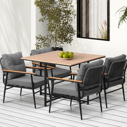 Livsip Outdoor Dining Set Garden Table and Chairs 4 Seater-Outdoor Dining Set-PEROZ Accessories