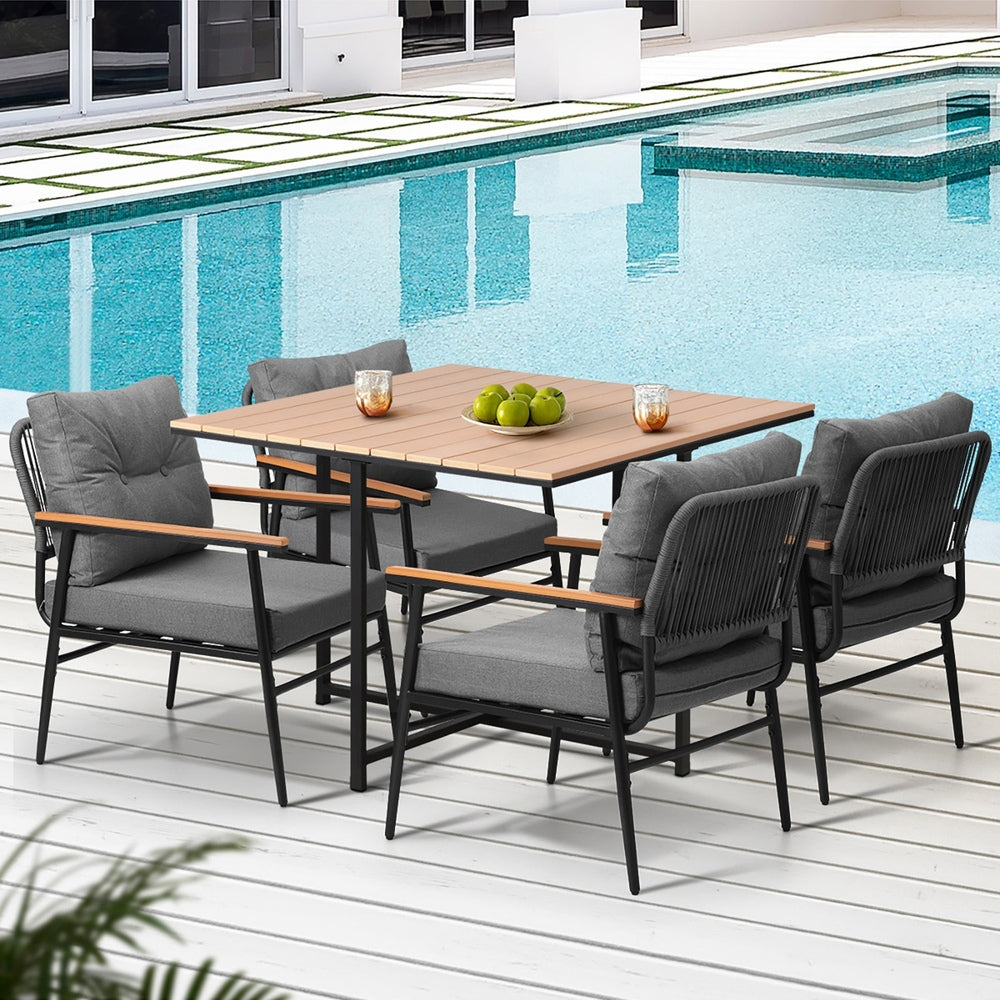Livsip Outdoor Dining Set Garden Table and Chairs 4 Seater-Outdoor Dining Set-PEROZ Accessories