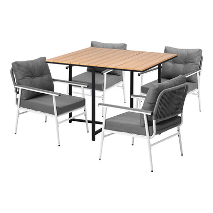 Livsip Outdoor Dining Set Garden Table and Chairs 5PCS-Outdoor Dining Set-PEROZ Accessories
