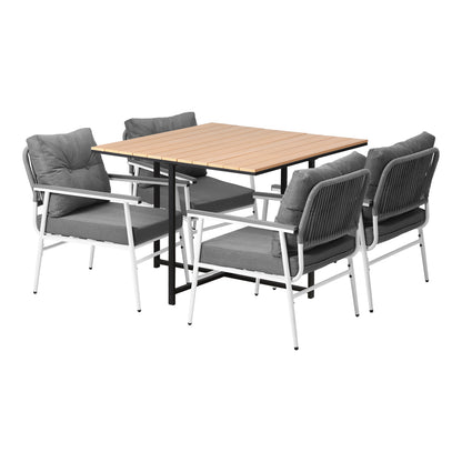 Livsip Outdoor Dining Set Garden Table and Chairs 5PCS-Outdoor Dining Set-PEROZ Accessories