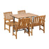 Livsip 4 Seater Outdoor Dining Set Table&Wood Chairs-Outdoor Dining Sets-PEROZ Accessories