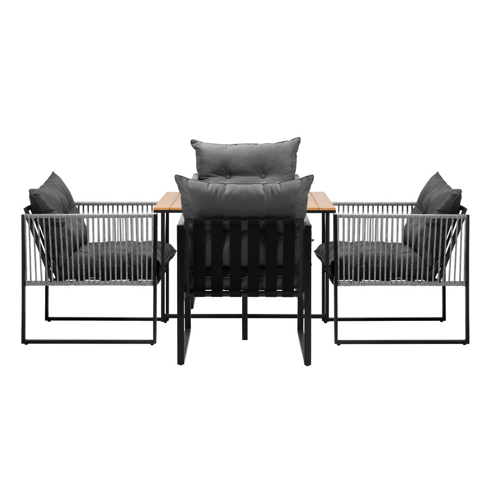 Livsip 5PCS Outdoor Dining Set Garden Table Chairs with Cushions-Outdoor Dining Set-PEROZ Accessories