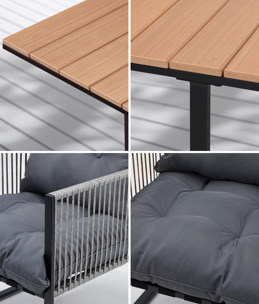 Livsip 5PCS Outdoor Dining Set Garden Table Chairs with Cushions-Outdoor Dining Set-PEROZ Accessories