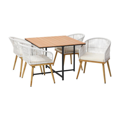 Livsip Outdoor Dining Set Table&amp;Chairs 5 Pieces-Outdoor Dining Sets-PEROZ Accessories