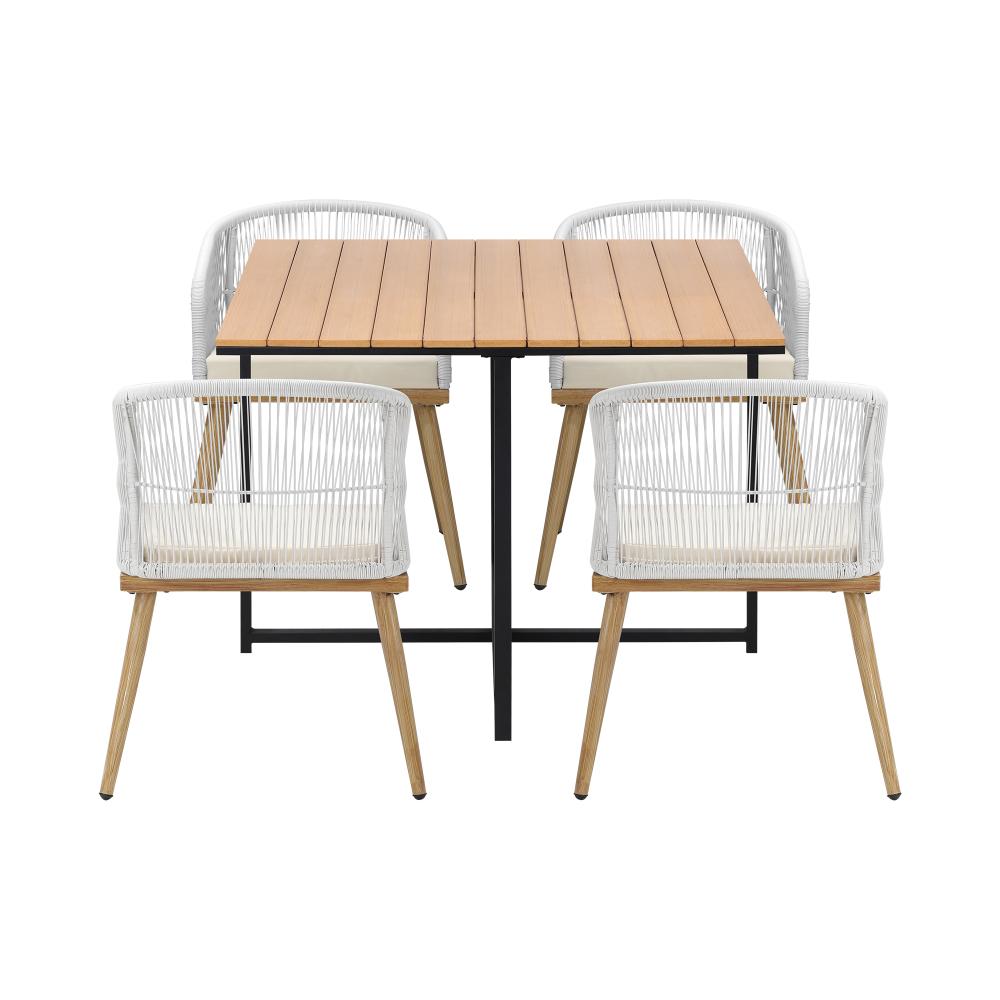 Livsip Outdoor Dining Set Table&amp;Chairs 5 Pieces-Outdoor Dining Sets-PEROZ Accessories