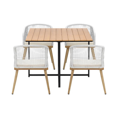 Livsip Outdoor Dining Set Table&amp;Chairs 5 Pieces-Outdoor Dining Sets-PEROZ Accessories