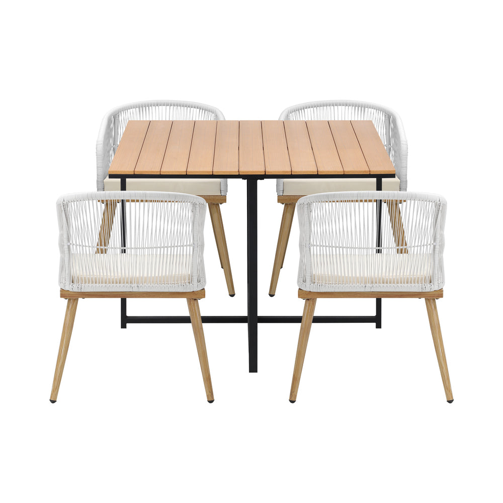 Livsip Outdoor Dining Set Table&amp;Chairs 5 Pieces-Outdoor Dining Sets-PEROZ Accessories