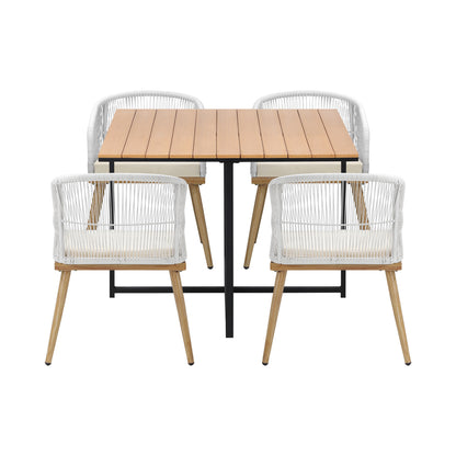 Livsip Outdoor Dining Set Table&amp;Chairs 5 Pieces-Outdoor Dining Sets-PEROZ Accessories