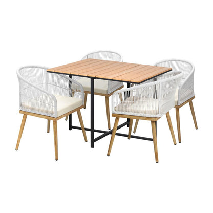 Livsip Outdoor Dining Set Table&amp;Chairs 5 Pieces-Outdoor Dining Sets-PEROZ Accessories