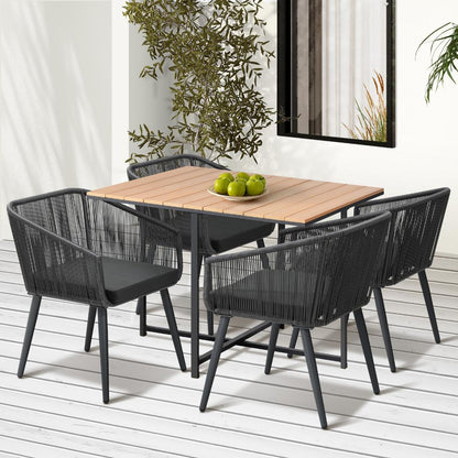 Livsip 5PCS Outdoor Patio Set Table&amp;Lounge Chairs-Outdoor Dining Sets-PEROZ Accessories