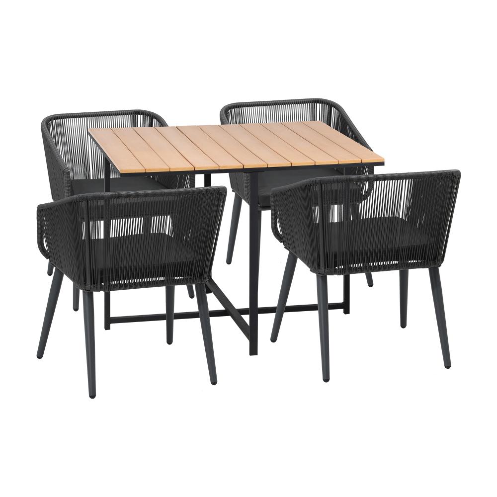 Livsip 5PCS Outdoor Patio Set Table&amp;Lounge Chairs-Outdoor Dining Sets-PEROZ Accessories