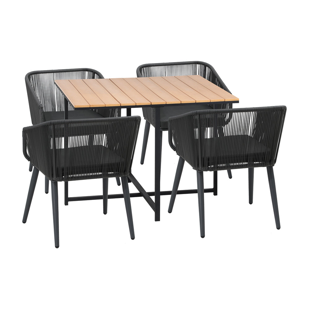 Livsip 5PCS Outdoor Patio Set Table&amp;Lounge Chairs-Outdoor Dining Sets-PEROZ Accessories
