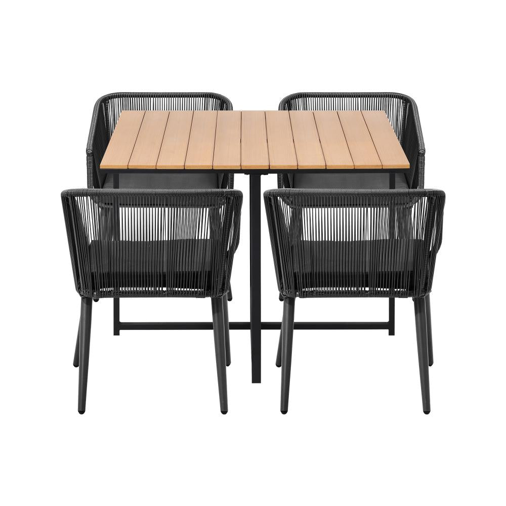 Livsip 5PCS Outdoor Patio Set Table&amp;Lounge Chairs-Outdoor Dining Sets-PEROZ Accessories