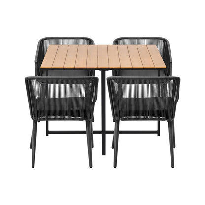 Livsip 5PCS Outdoor Patio Set Table&amp;Lounge Chairs-Outdoor Dining Sets-PEROZ Accessories