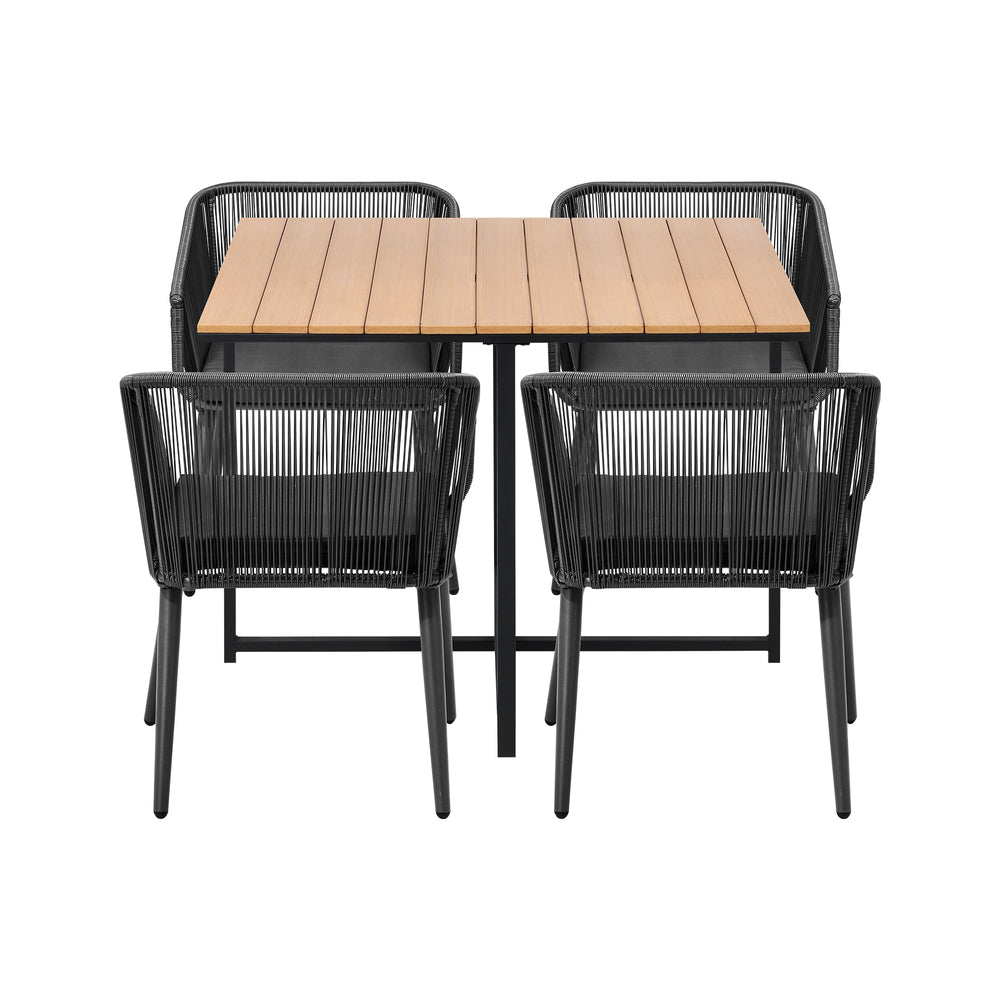 Livsip 5PCS Outdoor Patio Set Table&amp;Lounge Chairs-Outdoor Dining Sets-PEROZ Accessories