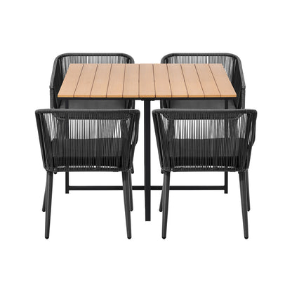 Livsip 5PCS Outdoor Patio Set Table&amp;Lounge Chairs-Outdoor Dining Sets-PEROZ Accessories